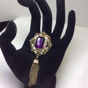 Vintage Purple Stone Brooch